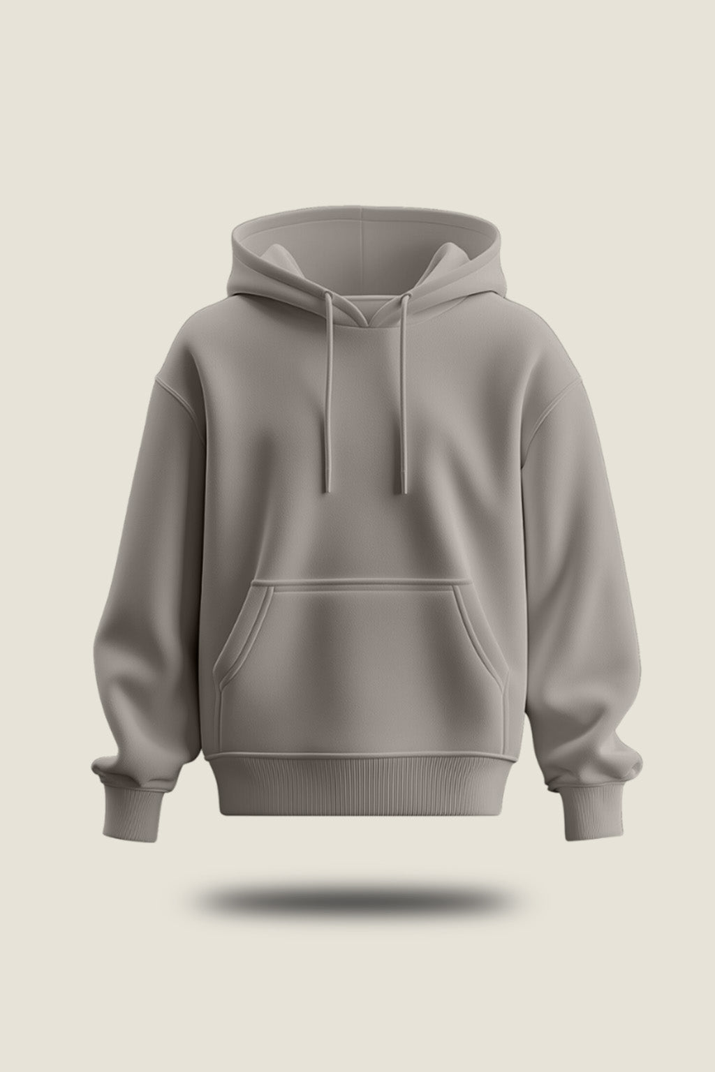 Grey Plain Regular Hoodie