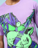 Guitarist Oversized Lilac Printed Men's T-Shirt Veirdo