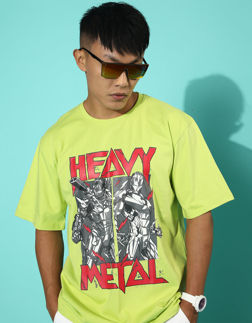 Heavy Metal - Original Marvel Lime Green Oversized T-Shirt Veirdo
