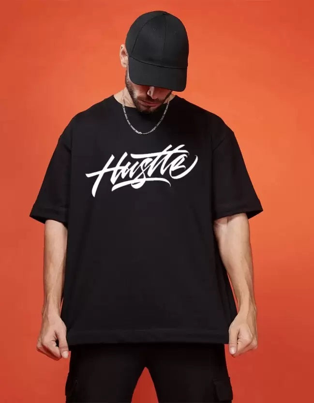 Hustle Black Oversized T-Shirt Veirdo