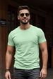Fog Green Plain Regular Fit Tshirt