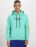 Illusionary Charm: Men's World of Illusion Green Hooded Sweatshirt Veirdo