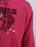 Illusionary Charm: Men's World of Illusion Magenta  Hooded Sweatshirt Veirdo