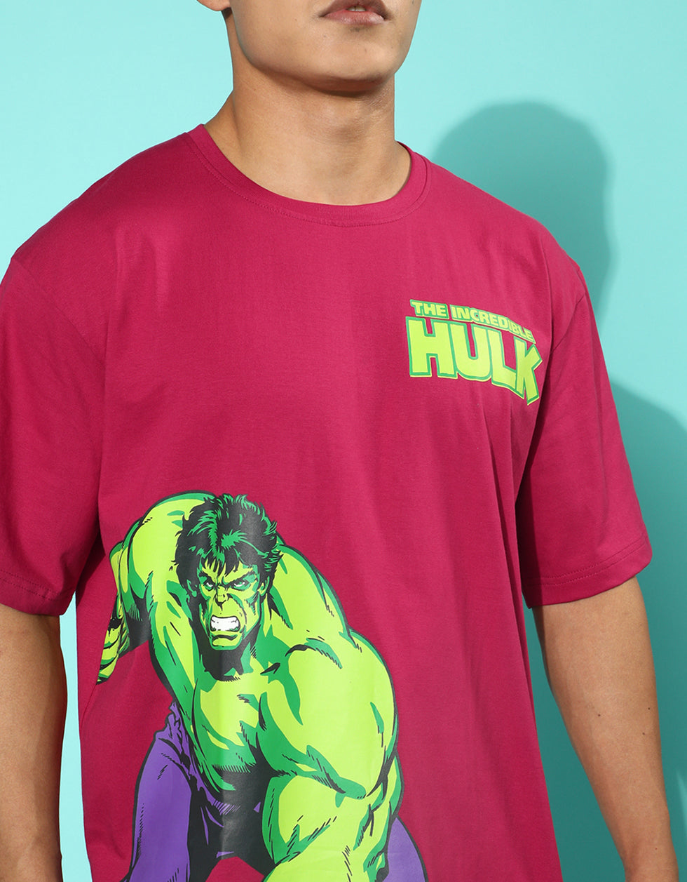Incredible Hulk - Original Marvel Viva Magenta Oversized T-Shirt Veirdo