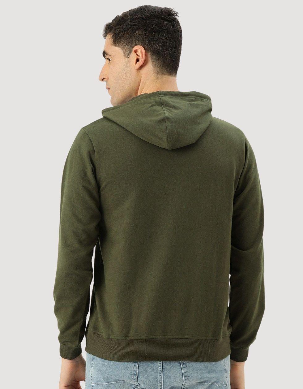 Infinite Charm: Olive Men's Hooded Sweatshirt Veirdo
