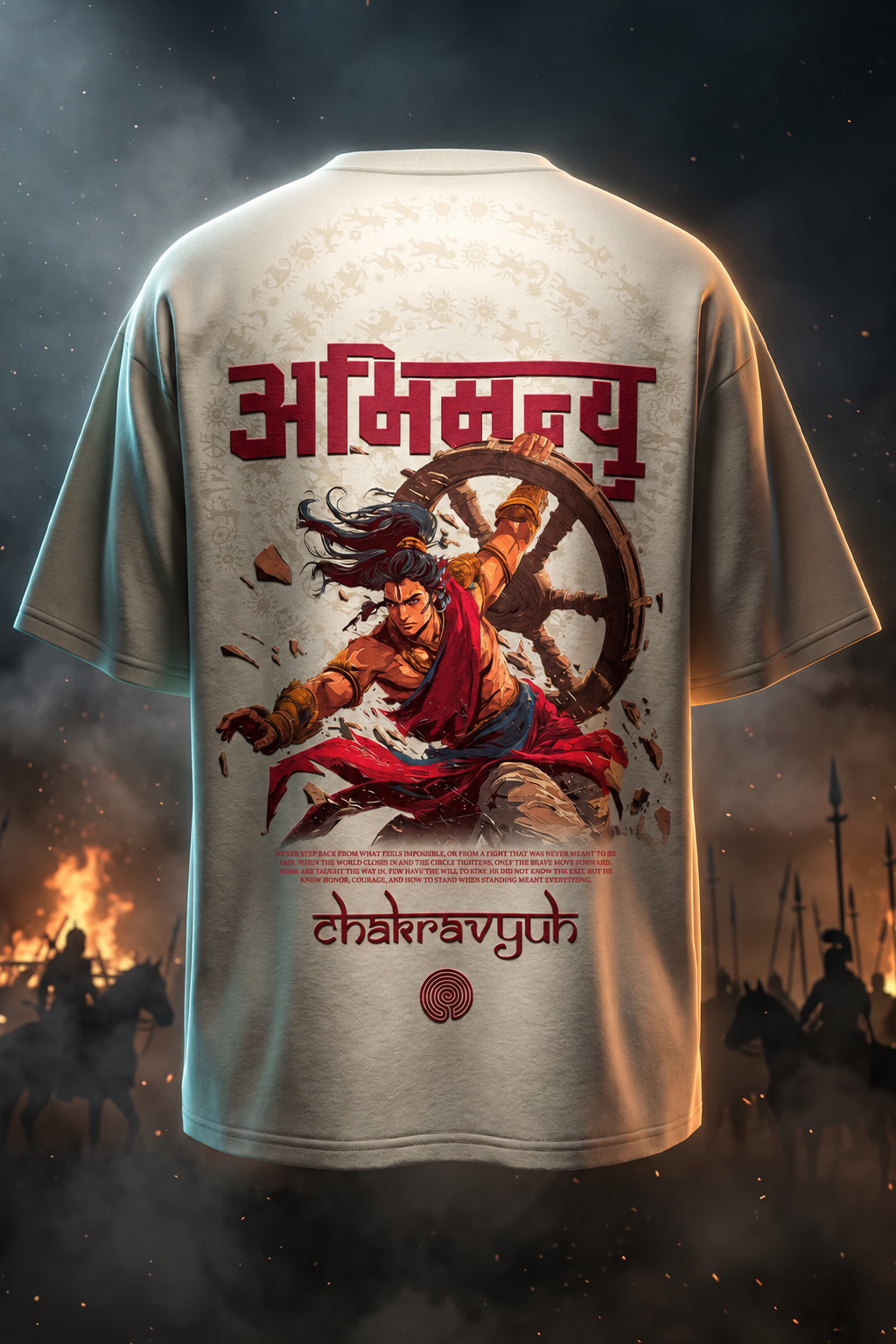 अभिमन्यु Swanwhite Printed Exclusive T-shirt Epic Collection