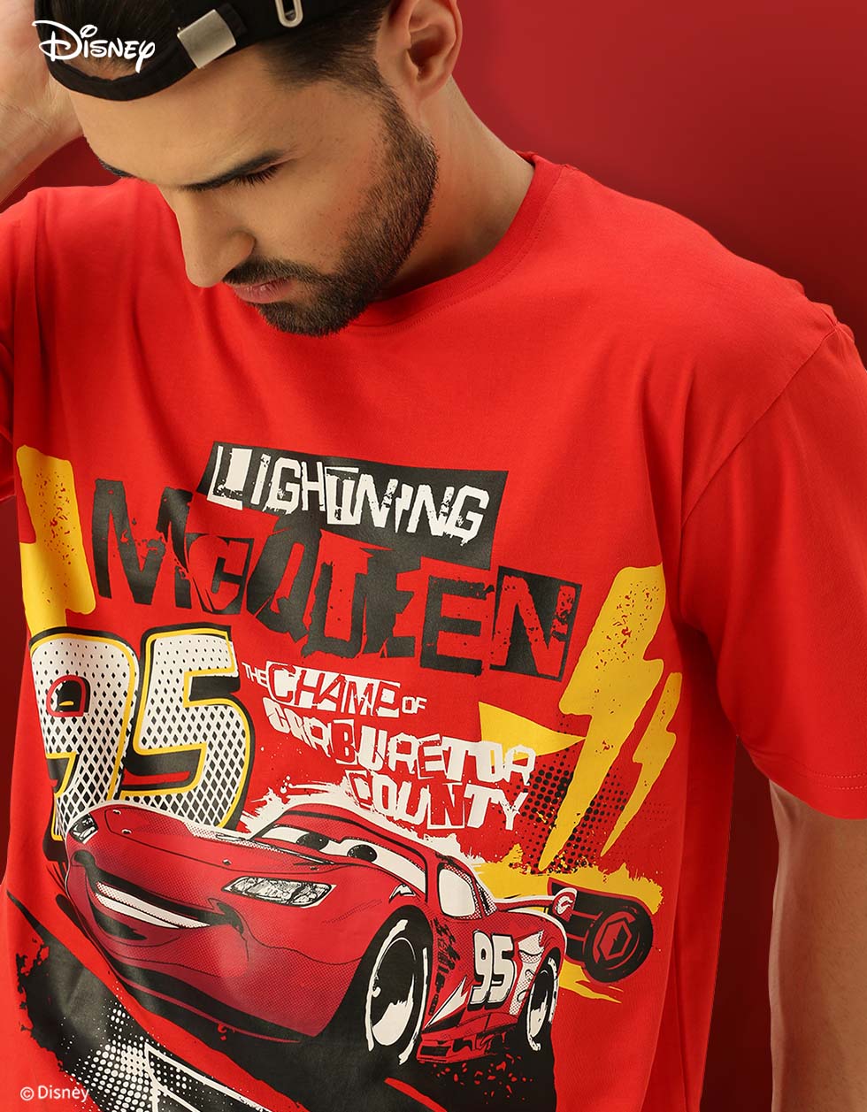 Lightning McQueen- Disney Men's Oversized Tee Veirdo