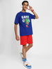 Game Over Royal Blue Oversized Graphic Front Printed Boys T-shirt