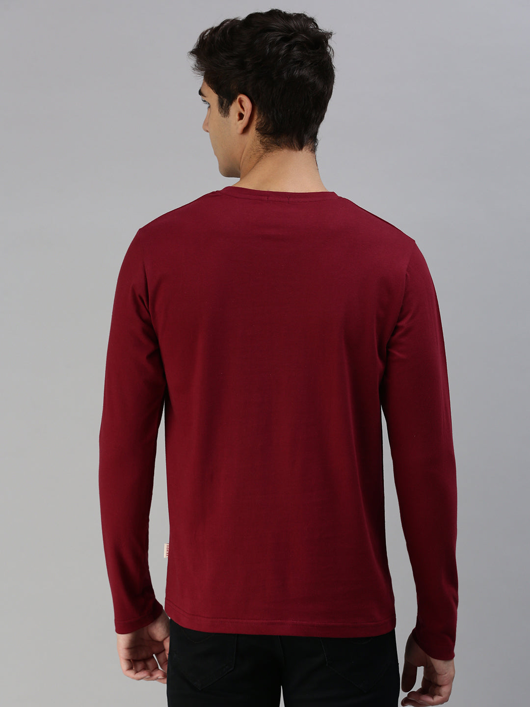 Maroon Printed Full Sleeve T-Shirt Veirdo