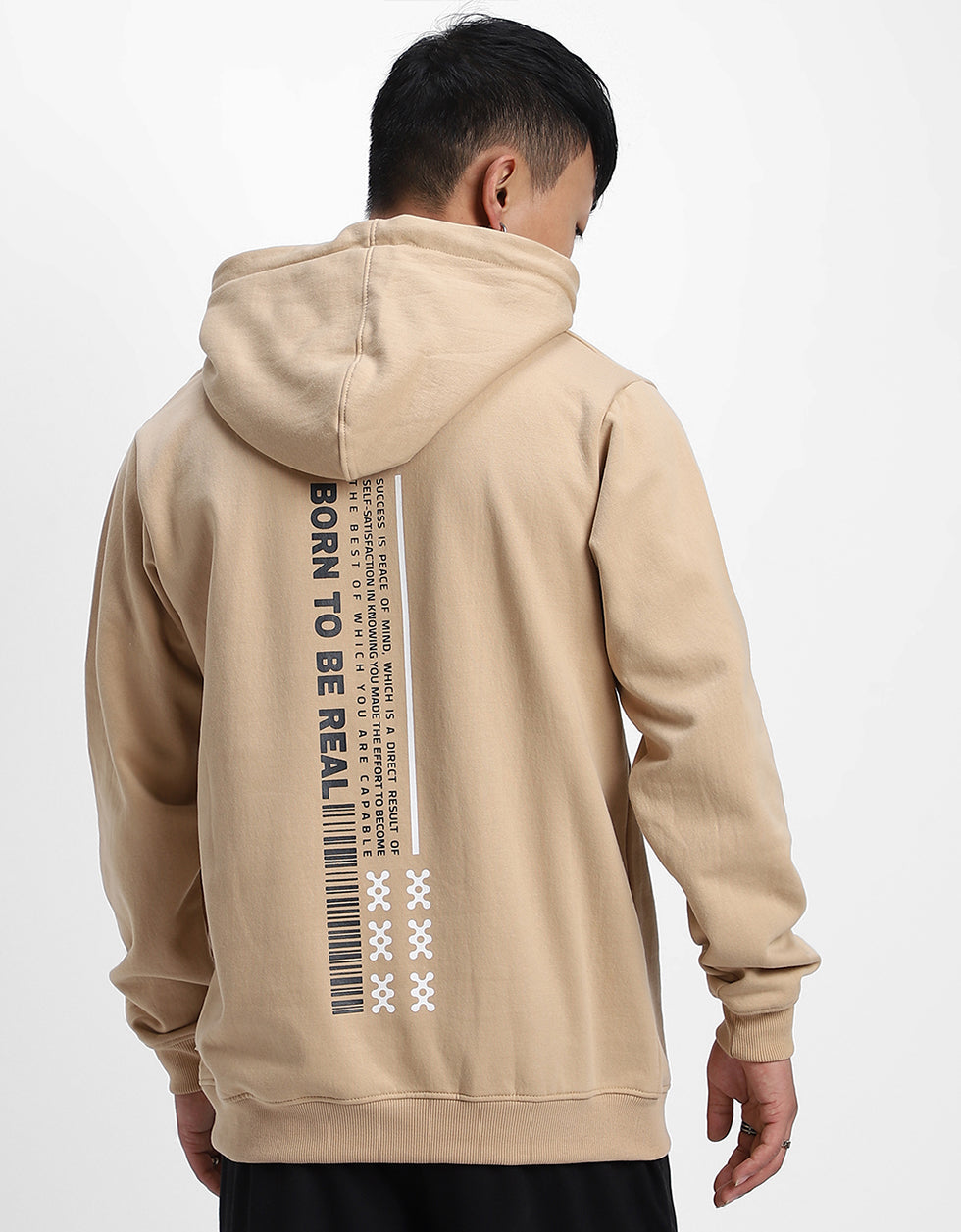 Masterpiece in Beige: Men's Perfection Print Hoodie Veirdo