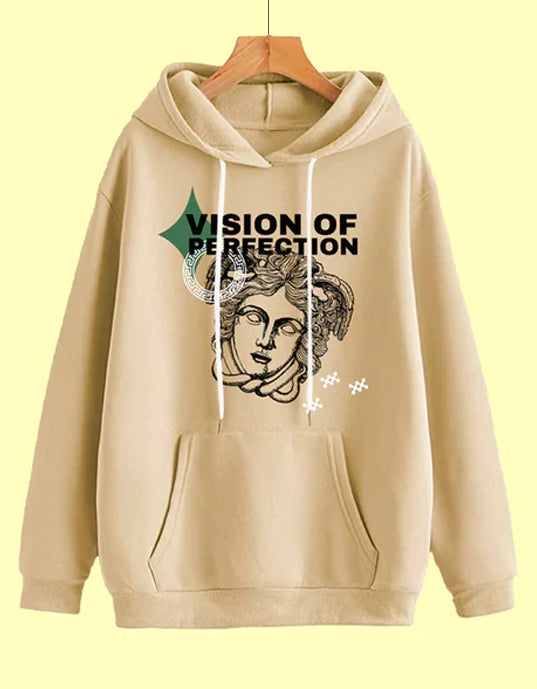 Masterpiece in Beige: Men's Perfection Print Hoodie Veirdo