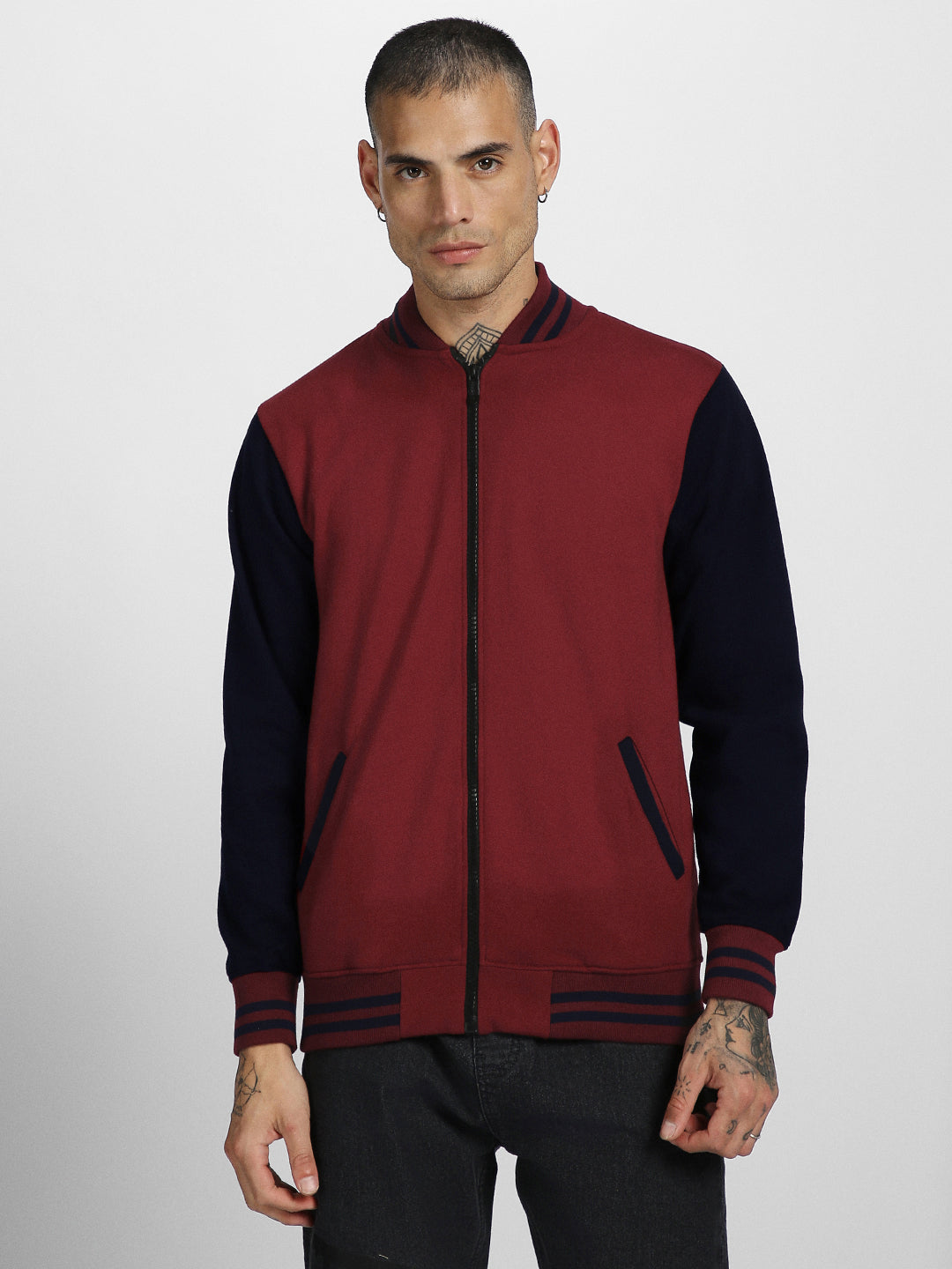 Men's Maroon League Jacket Veirdo