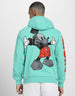 Mickey Magic: Men's Green Hoodie with Playful Graphic Veirdo