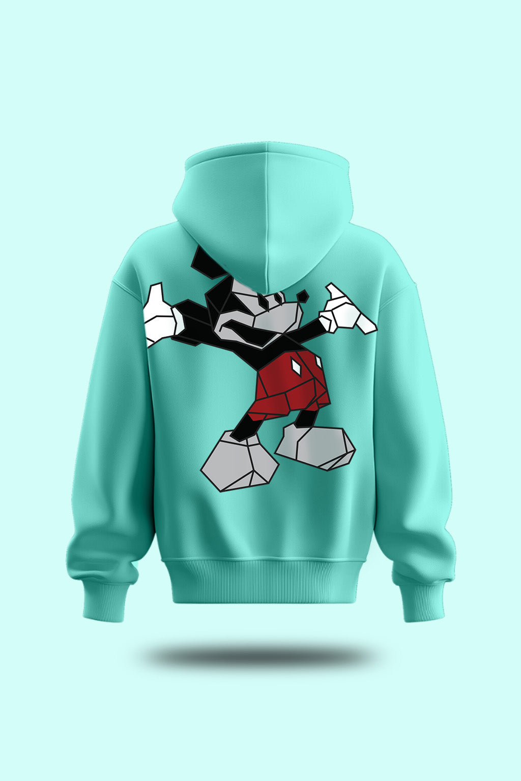 Mickey Magic: Men's Green Hoodie with Playful Graphic