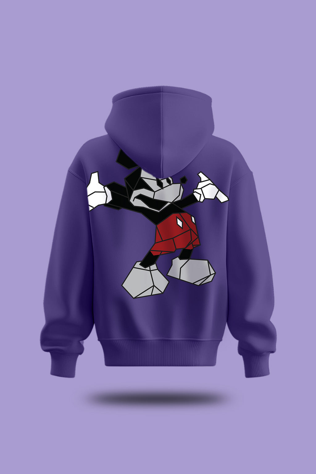 Mickey Purple Back Graphic Printed Hoodie