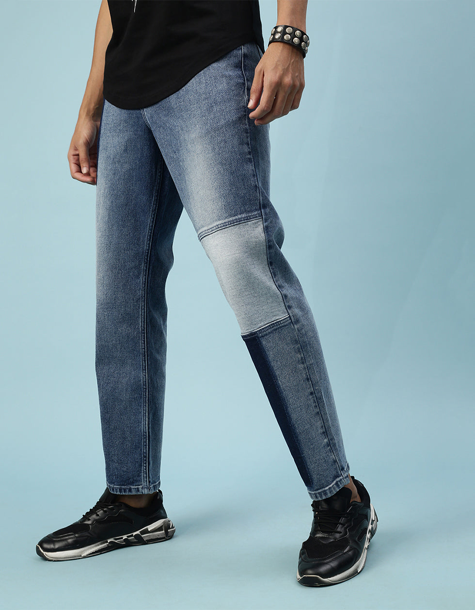 Men's Embroidered Print Denim Jeans Trendy Slim Straight - Temu