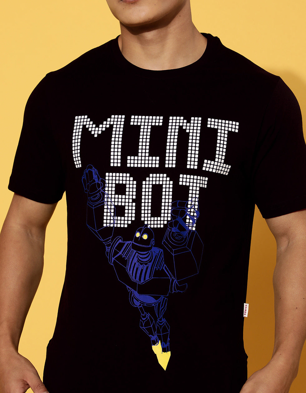 Mini Bot Black Regular Fit T-Shirt Veirdo