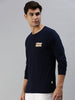 Navy Full Sleeve Back Printed T-Shirt Veirdo