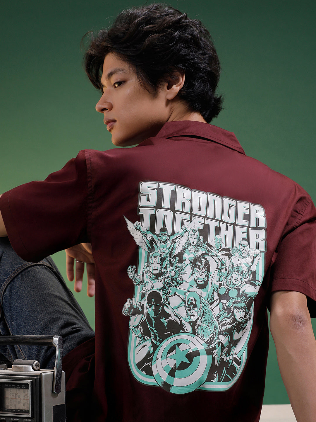 Stronger Brown Oversized Printed Exclusive Shirt