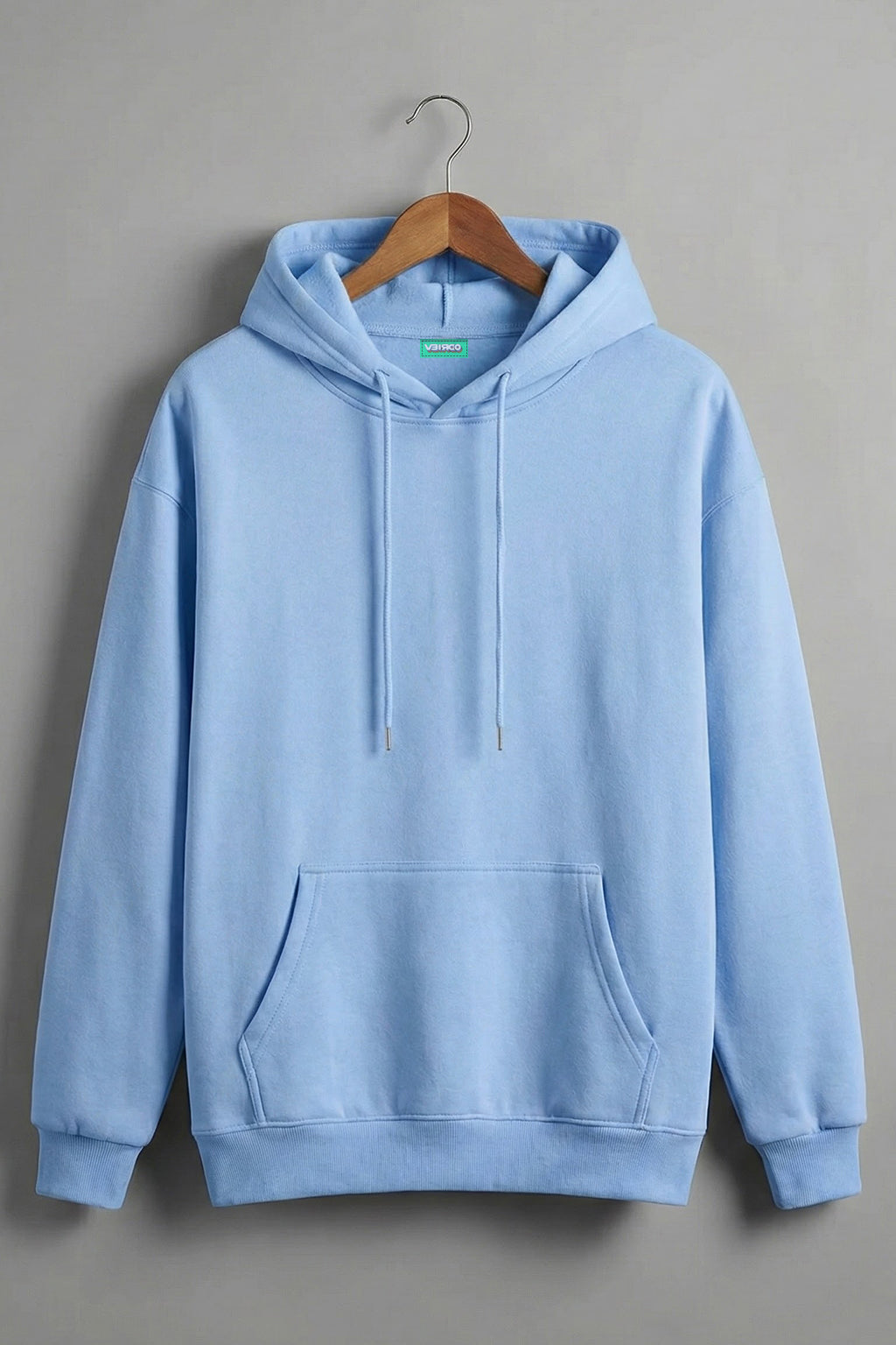 Hustle Sky Blue Oversized Back Graphic Printed Hoodie