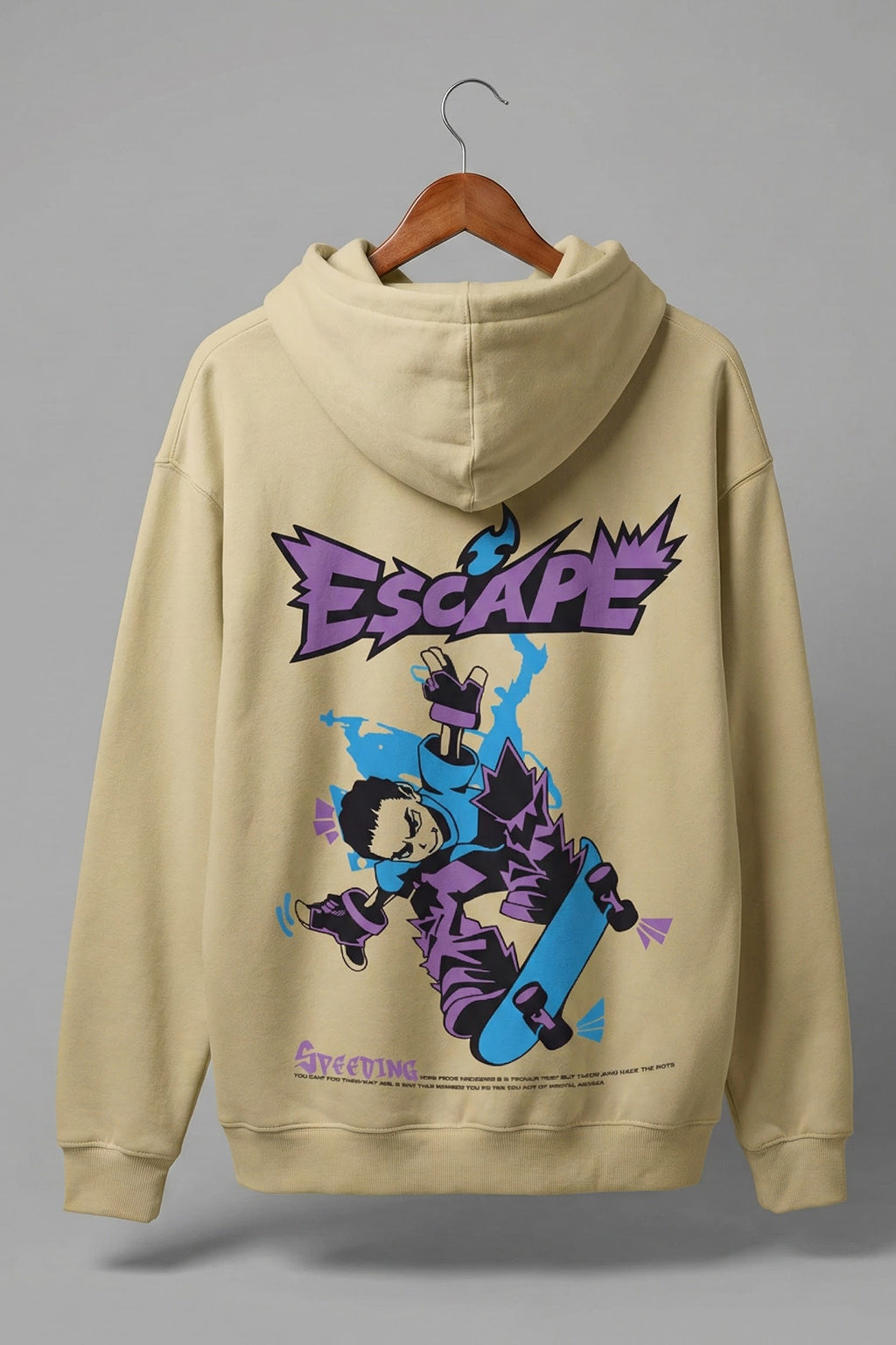 Escape Soyabean Oversized Printed Hoodie