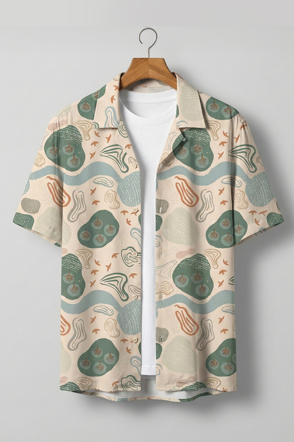 Earth Tones Abstractl Swanwhite All Over Print Oversized Exclusive Shirt