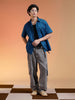 Navy Oversized Half Sleeve Dual Pocket Utility Exclusive Shirt
