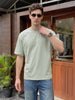 Veirdo Fogg Green Embossed Oversized Plain T-Shirt
