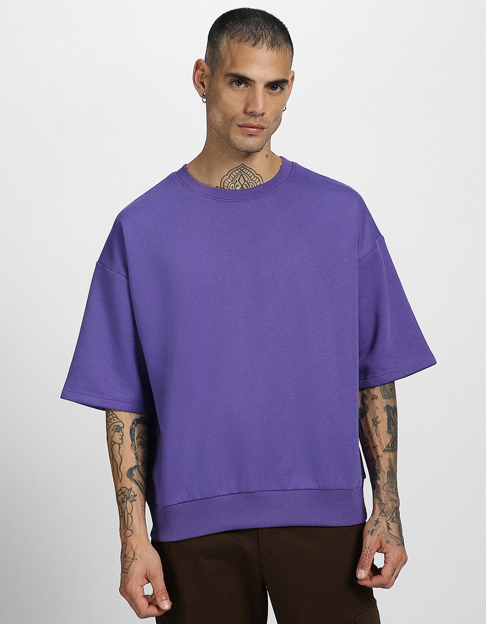 Purple Game Over Half Sleeve Sweatshirt Veirdo