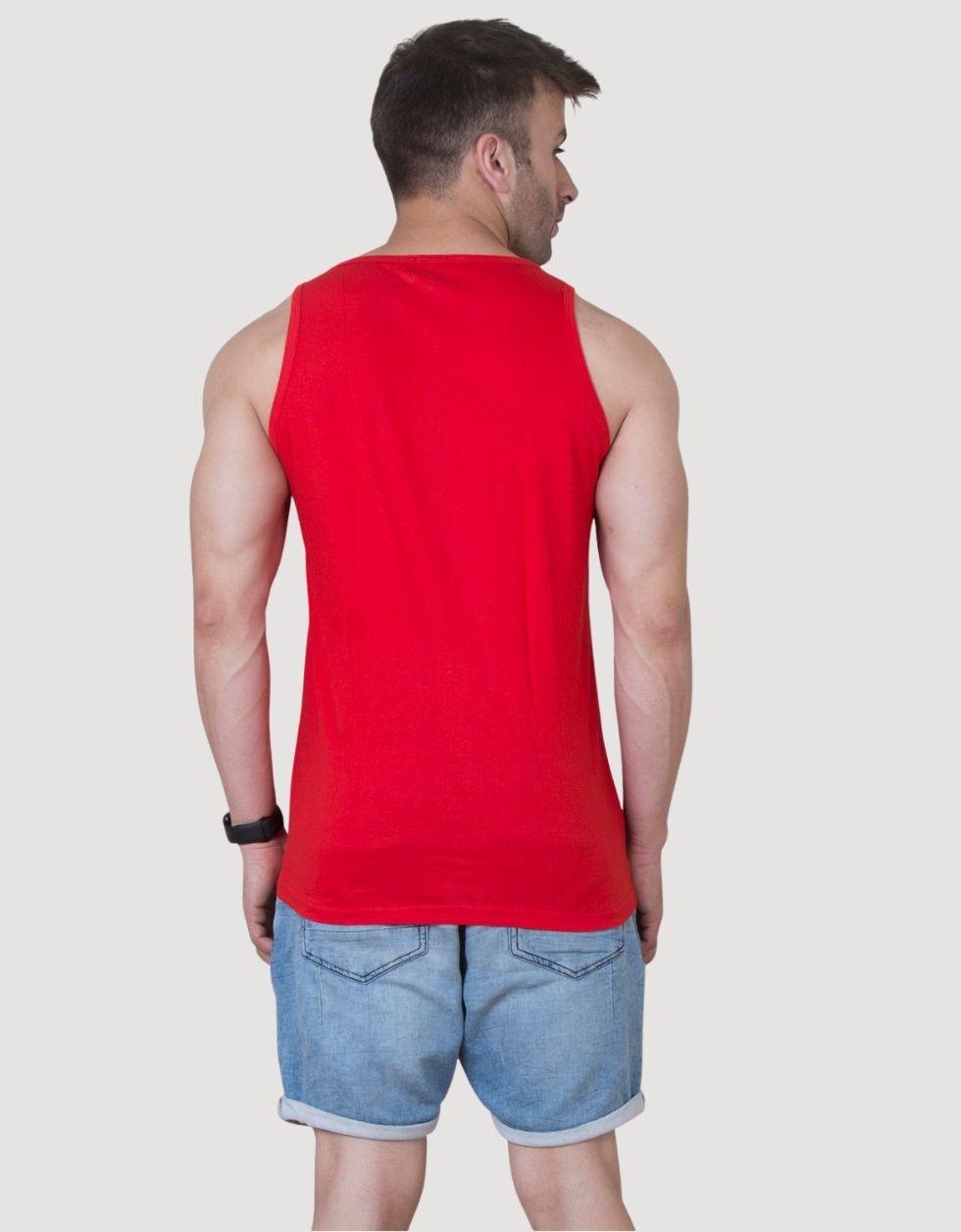 Red Beast Printed Men's Gym Printed Gym Men's Vest Veirdo