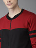Red Black Striped sleeves Cardigan Veirdo