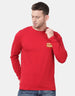 Red Full Sleeve Printed T-Shirt Veirdo