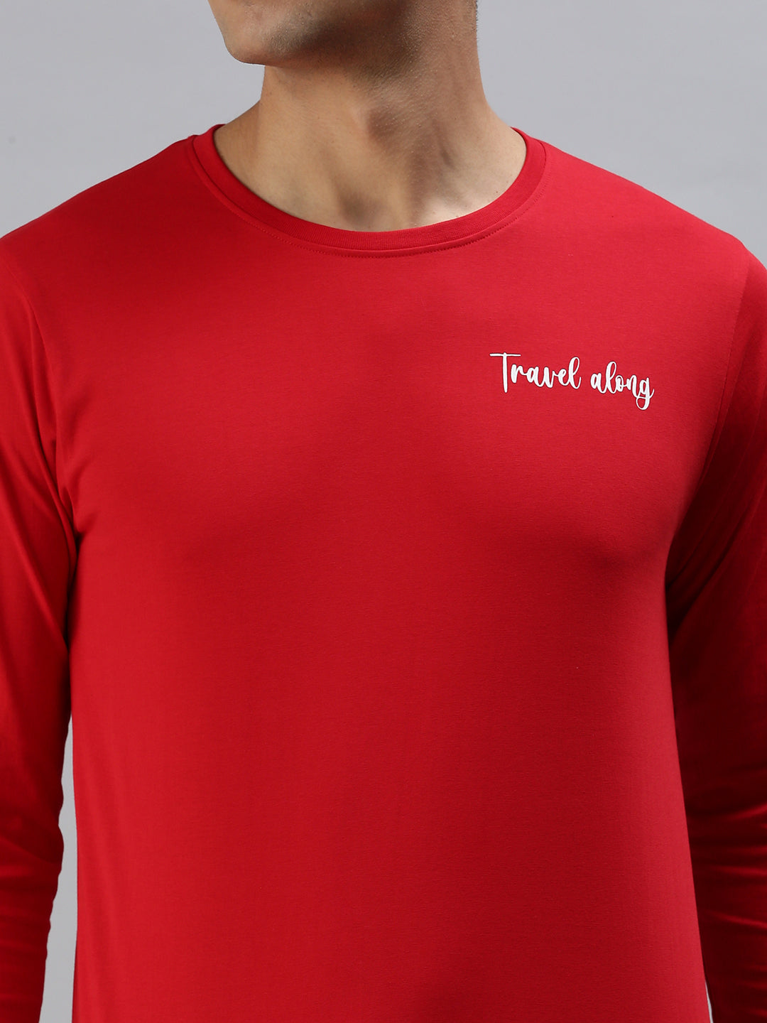 Red Full Sleeve Printed T-Shirt Veirdo