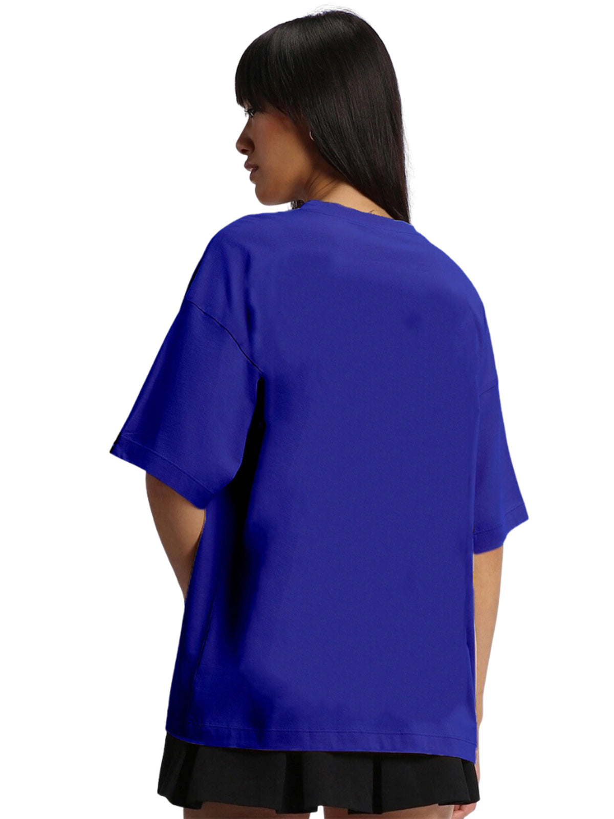 Royal Blue 'Chill Out' Pocket Print Women's Oversize Tee Veirdo