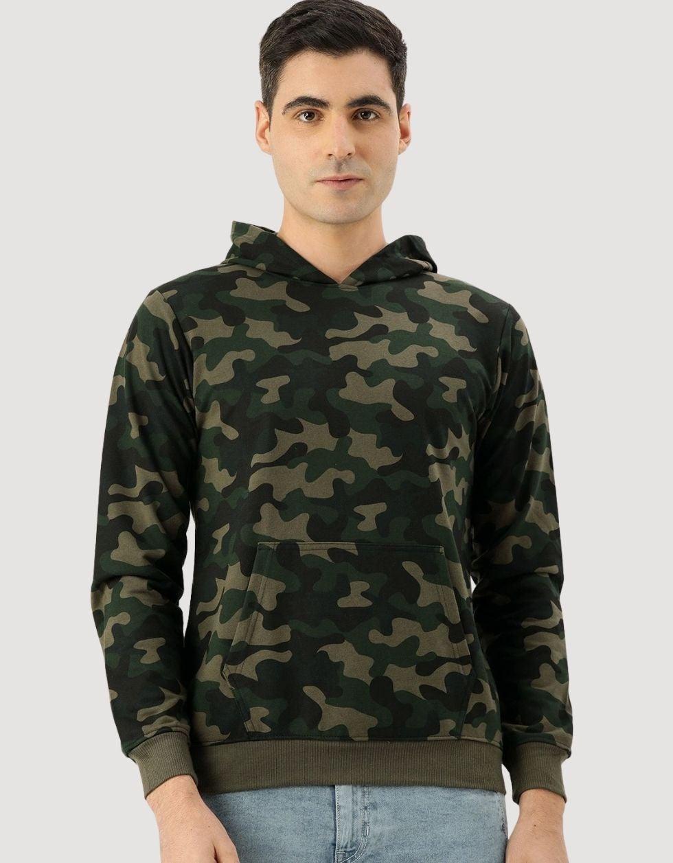 Sleek Jungle Style: Dark Camouflage Pullover Veirdo