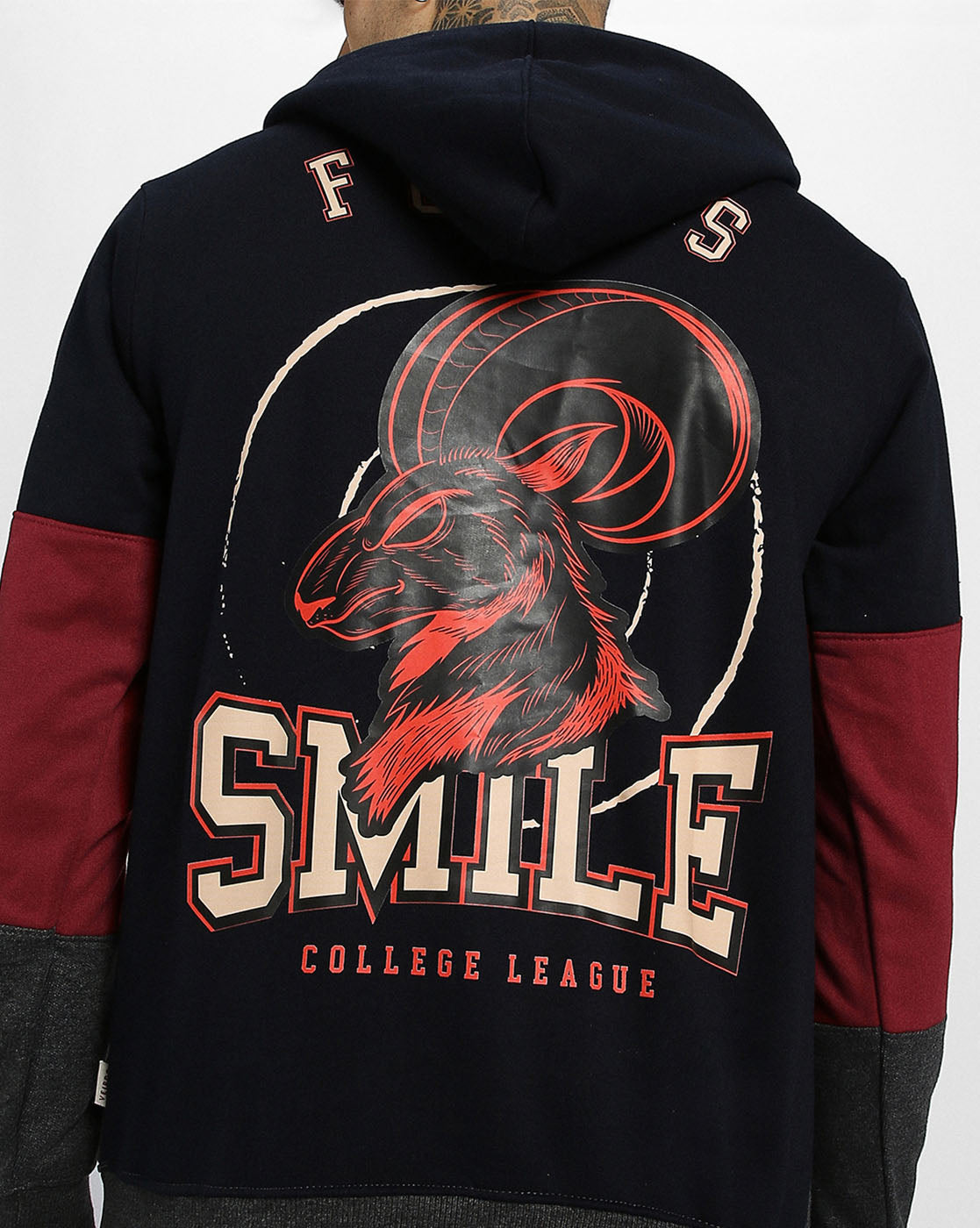 Smile Edition: College League Men's ColorBlock Hoodie Veirdo