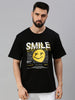 Smile Oversized Black T-Shirt Veirdo