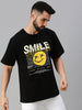 Smile Oversized Black T-Shirt Veirdo