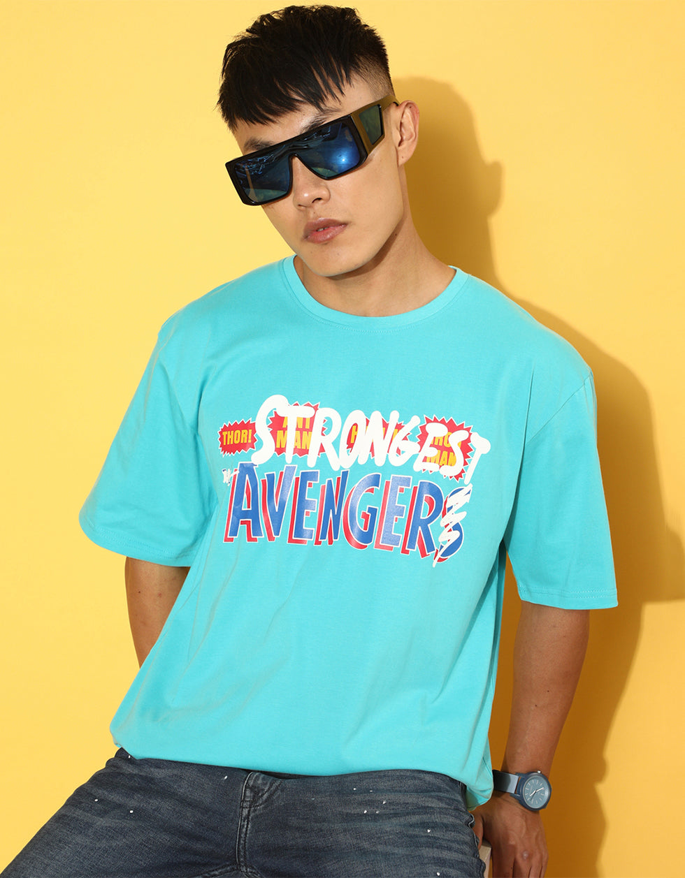 Strongest Avenger - Original Marvel Blue Oversized Tee Veirdo