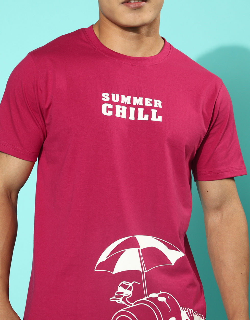 Summer Chill Viva Magenta Half Sleeve T-Shirt Veirdo