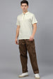 White Textured Plain Regular Fit Zipper Polo Exclusive T-shirt