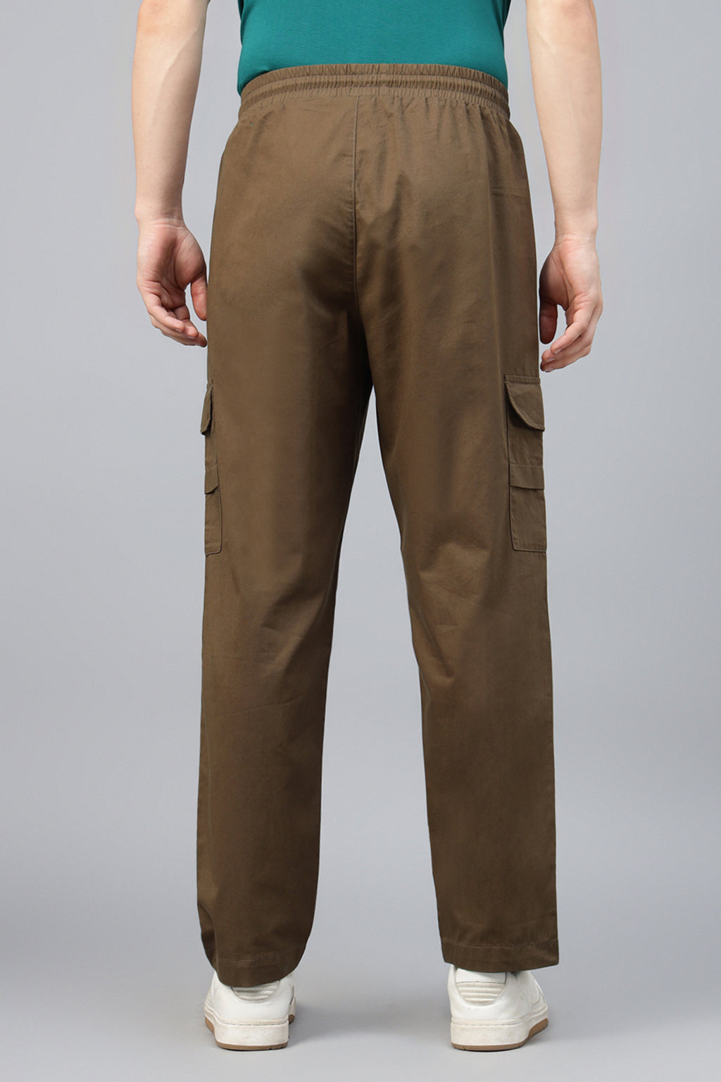 Brown Pure Cotton Baggy Fit 4 Pocket Cargo