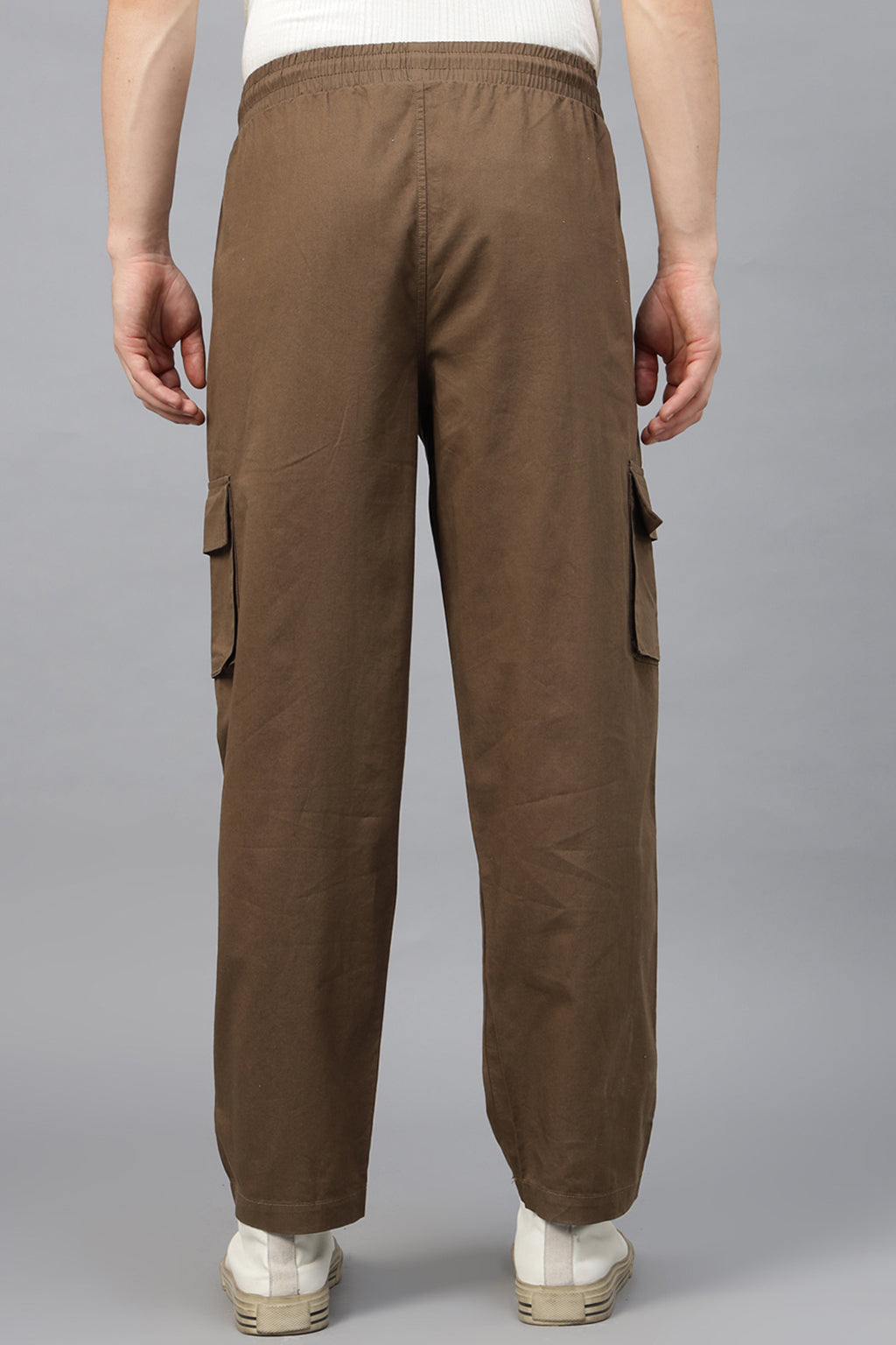 Brown Pure Cotton Baggy Fit 6 Pocket Cargo