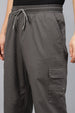 Grey Pure Cotton Baggy Fit 4 Pocket Cargo