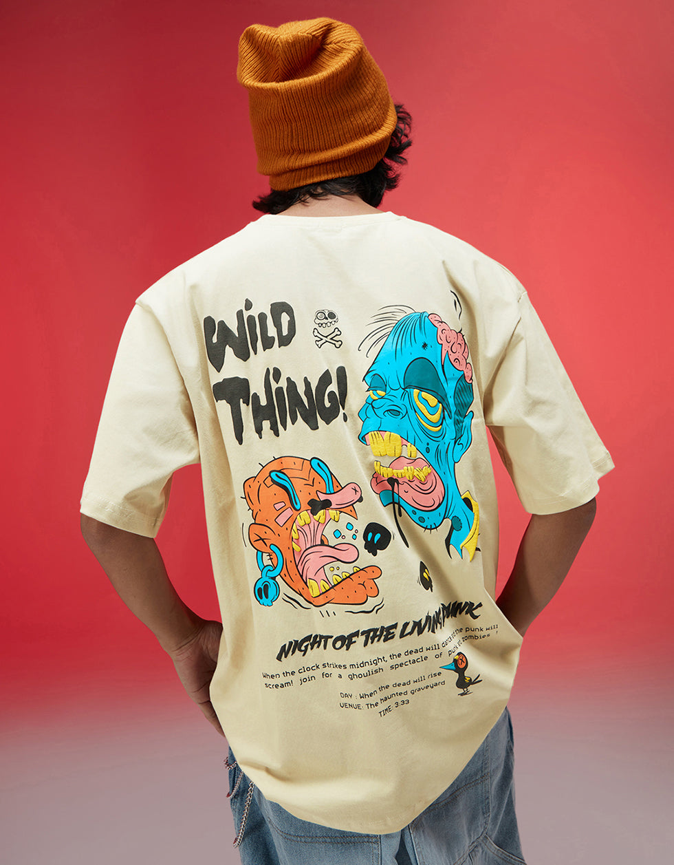 Wild Thing Swan White Oversized Puff Printed T-shirt