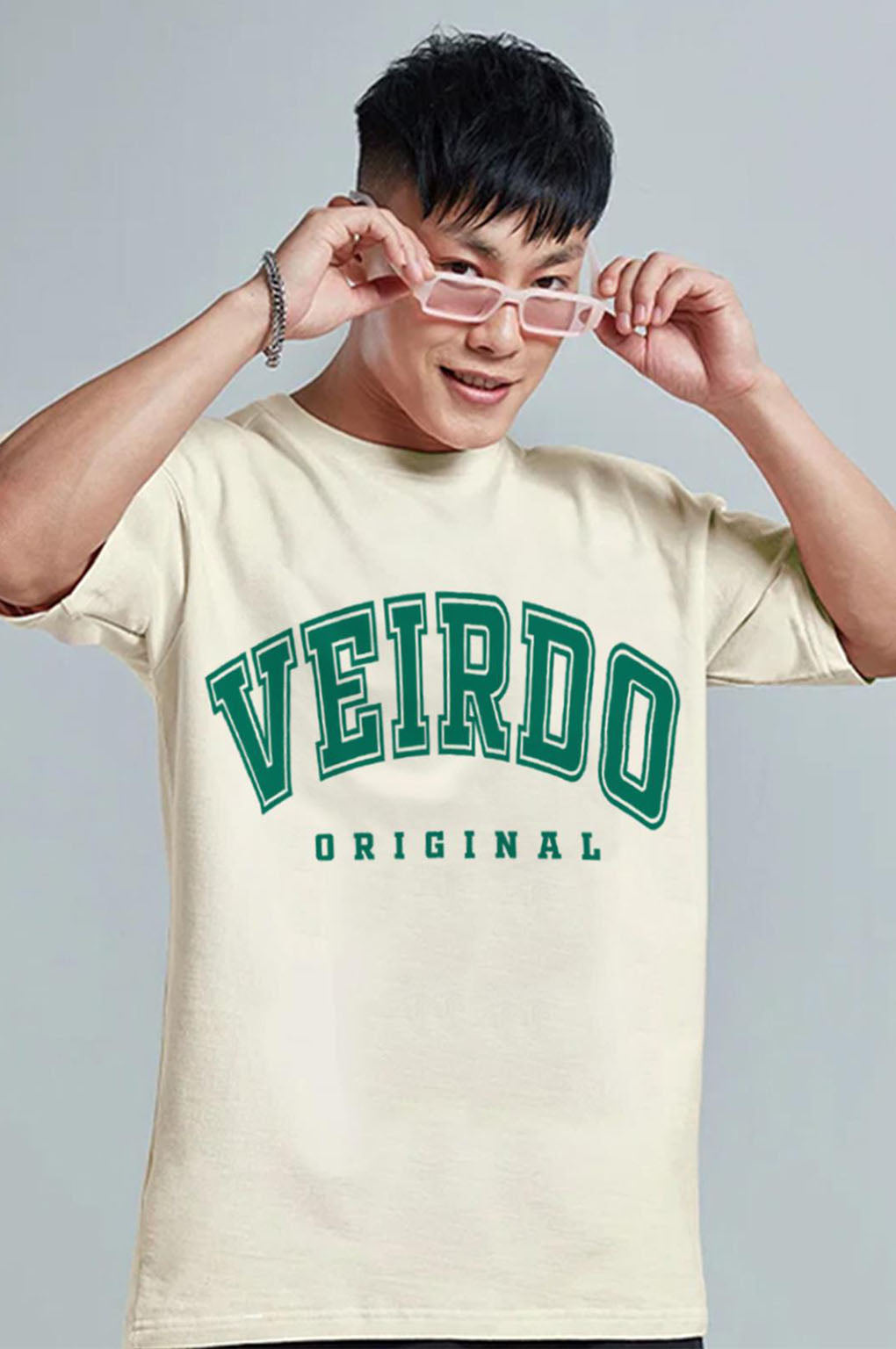 Veirdo Original Swanwhite Oversized Typography Brand Printed Tshirt