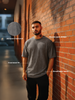 Grey Jacquard Plain Oversized Exclusive T-shirt