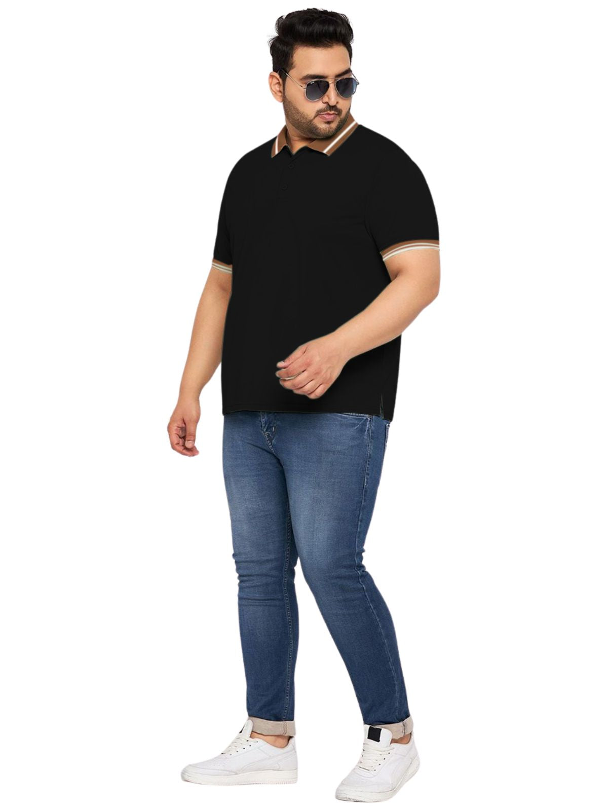 Black Plus Size Polo T-shirt