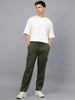 Olive Pure Cotton Baggy Fit 4 Pocket Cargo