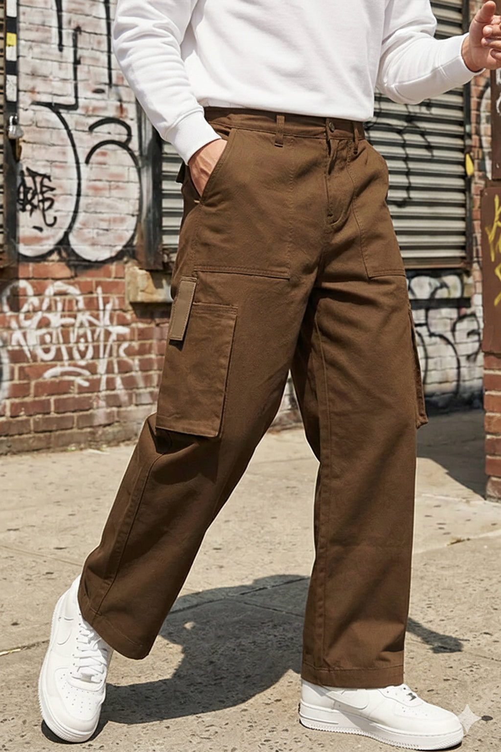Brown Bellow Pocket Woven Exclusive Cargo Pant
